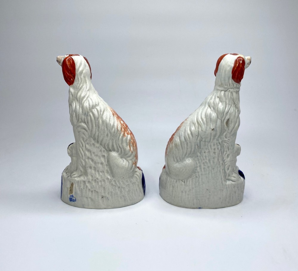 Pair Staffordshire Irish Setters, c. 1850. View VI