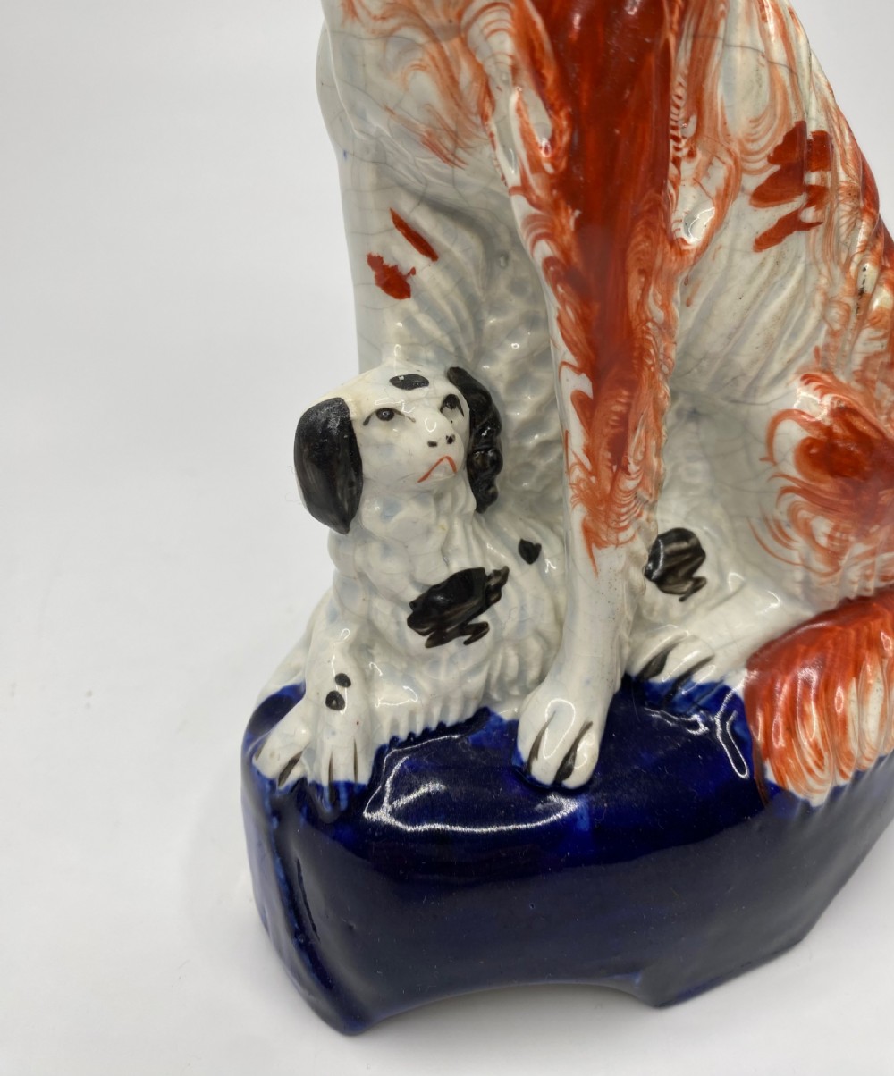 Pair Staffordshire Irish Setters, c. 1850. View VIII
