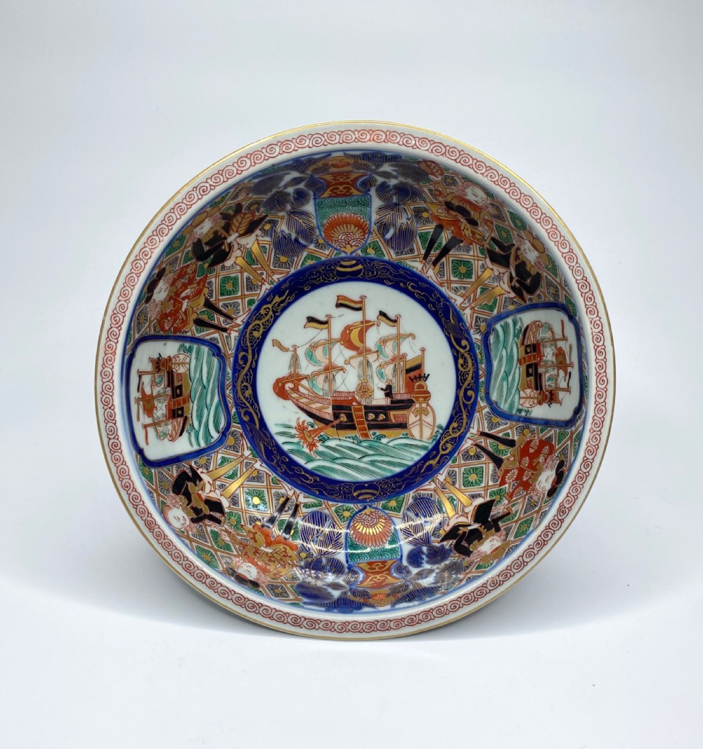 Imari Black Ship bowl, Japan, c. 1890, Meiji Period.