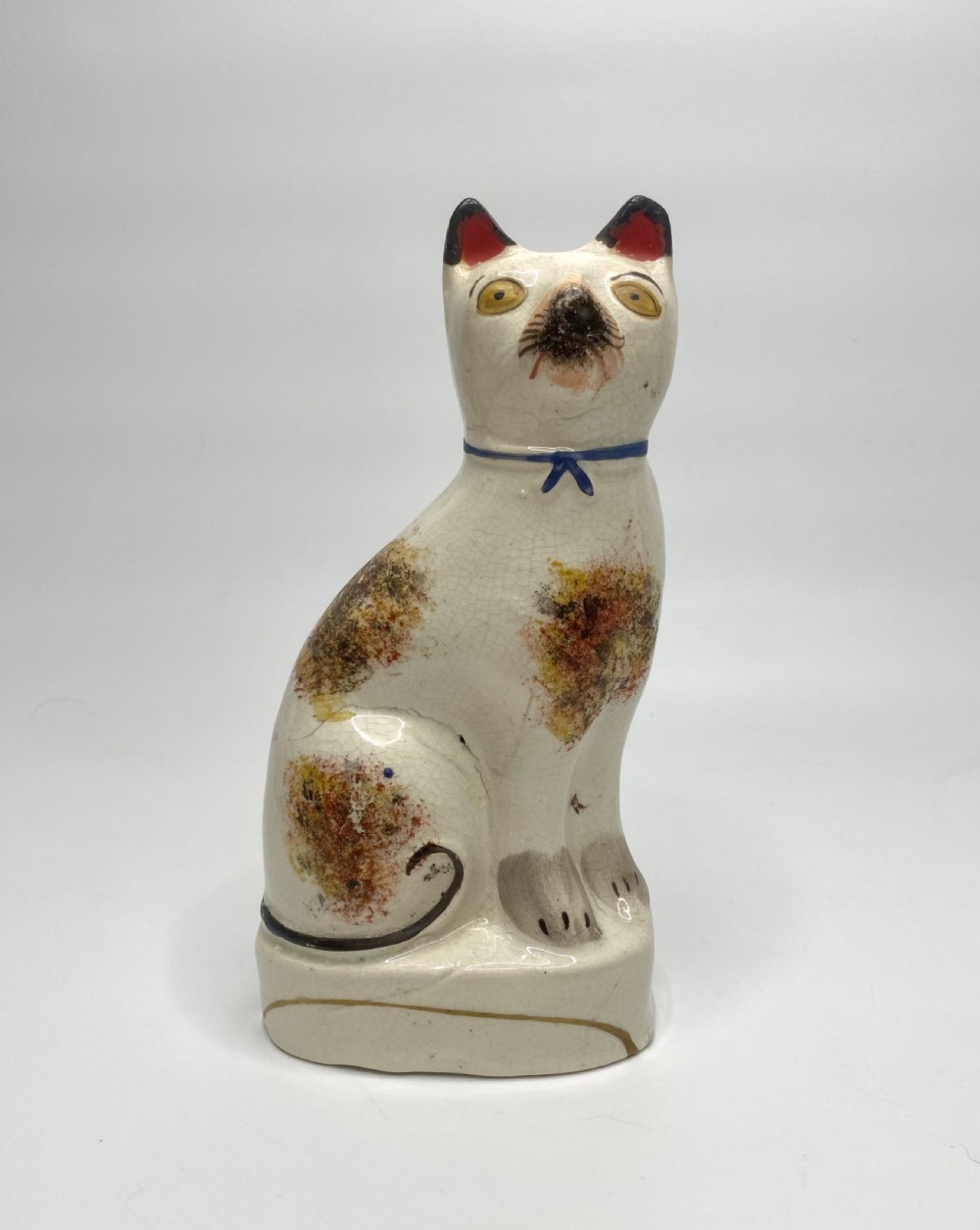 Pair Staffordshire pottery cats, c.1860. View III