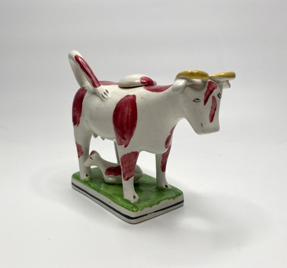 English pearlware cow creamer, c. 1830.