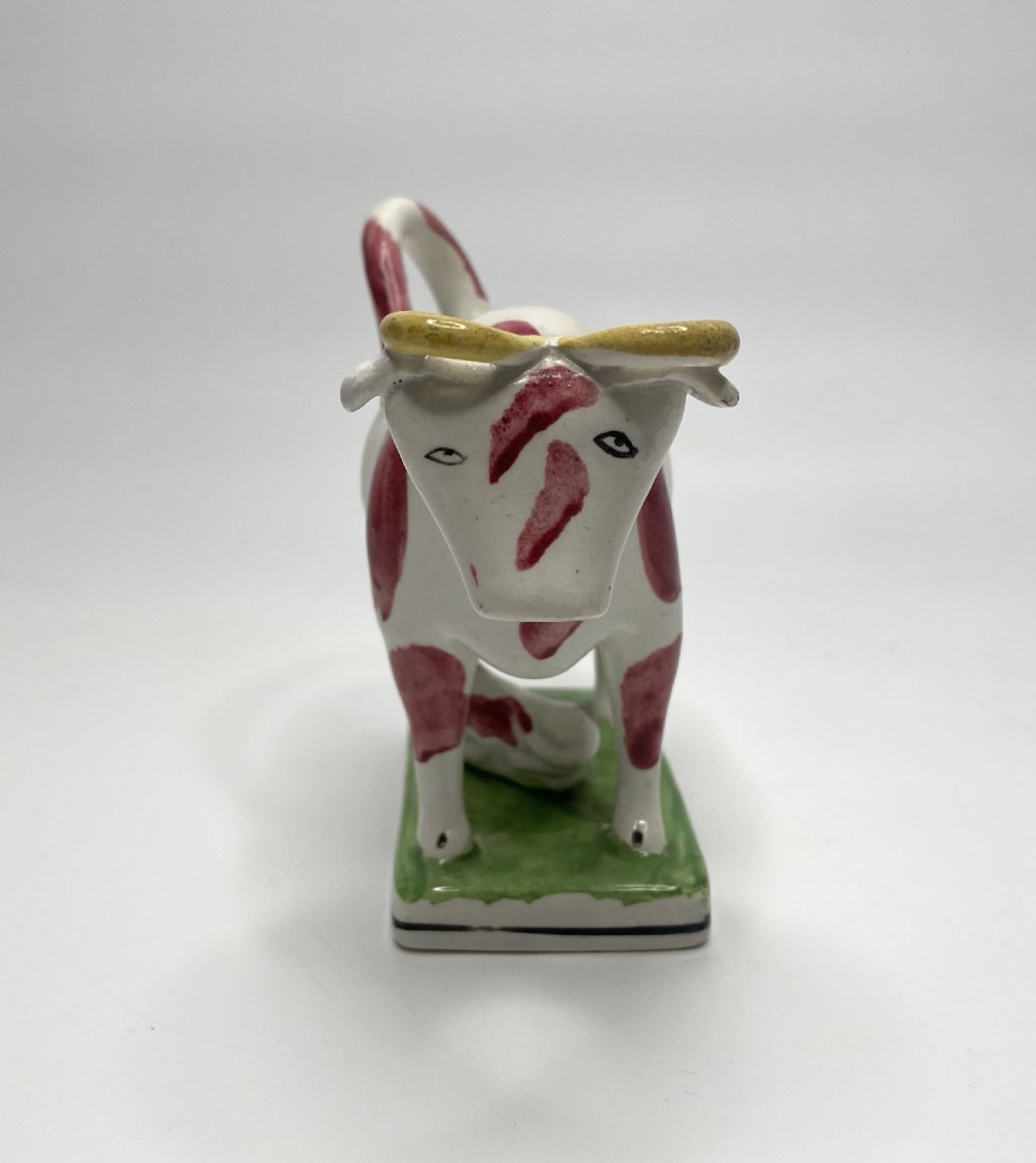 English pearlware cow creamer, c. 1830. View II