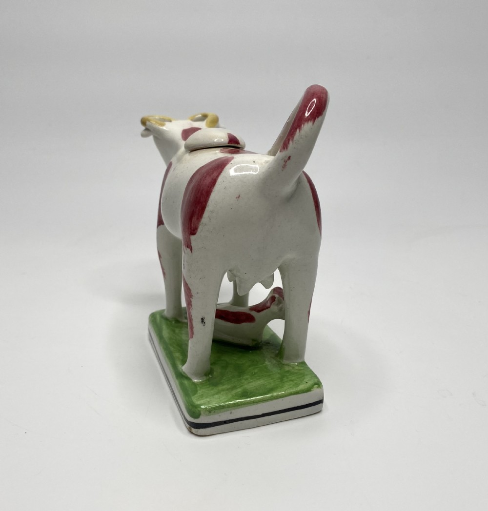English pearlware cow creamer, c. 1830. View IV