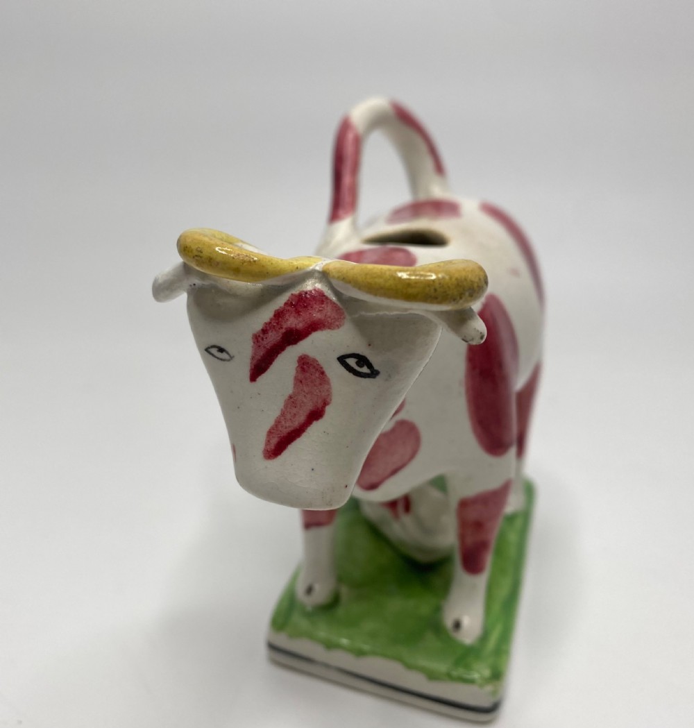 English pearlware cow creamer, c. 1830. View IX