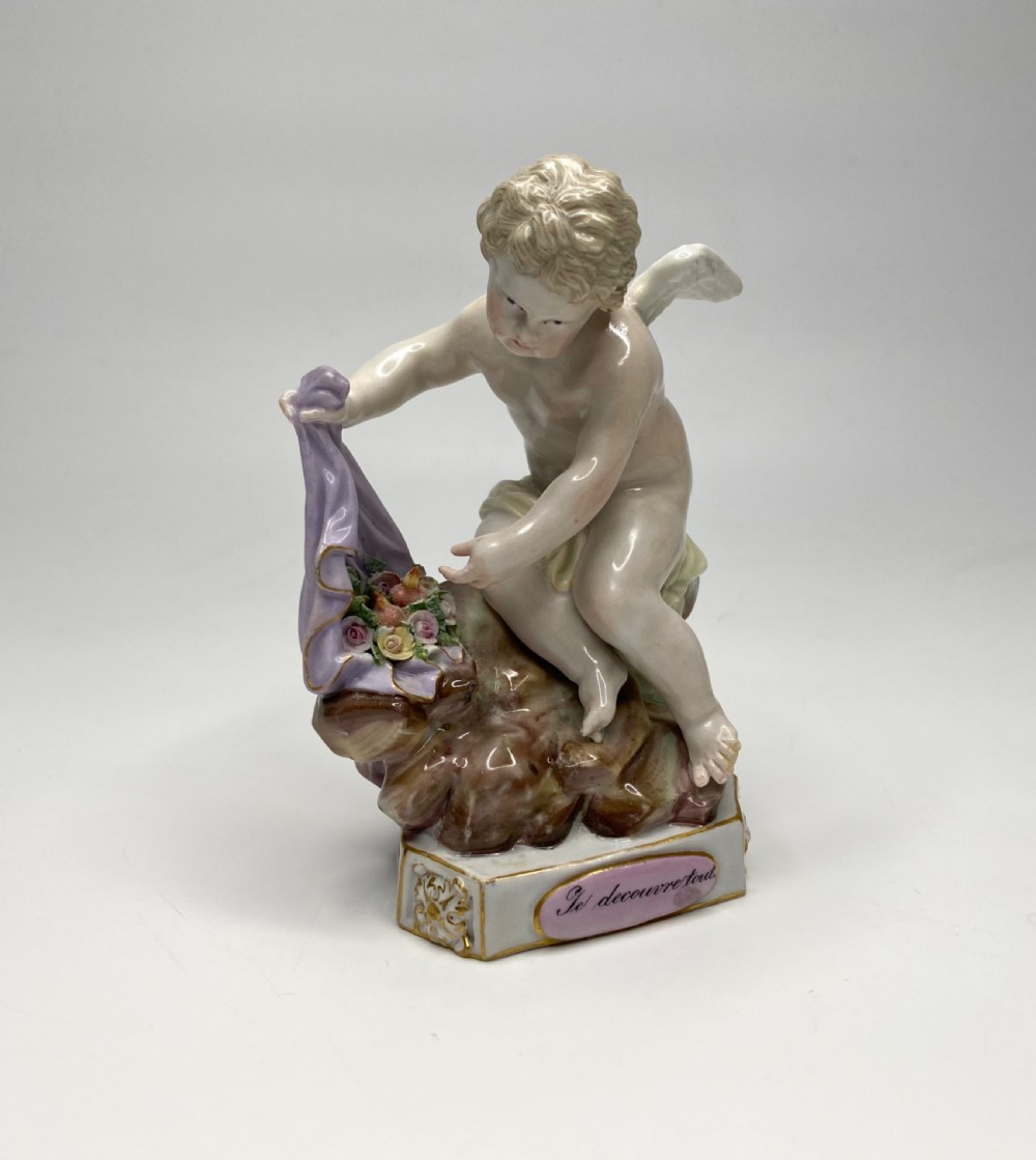Meissen porcelain Cupid after Acier, c. 1870.