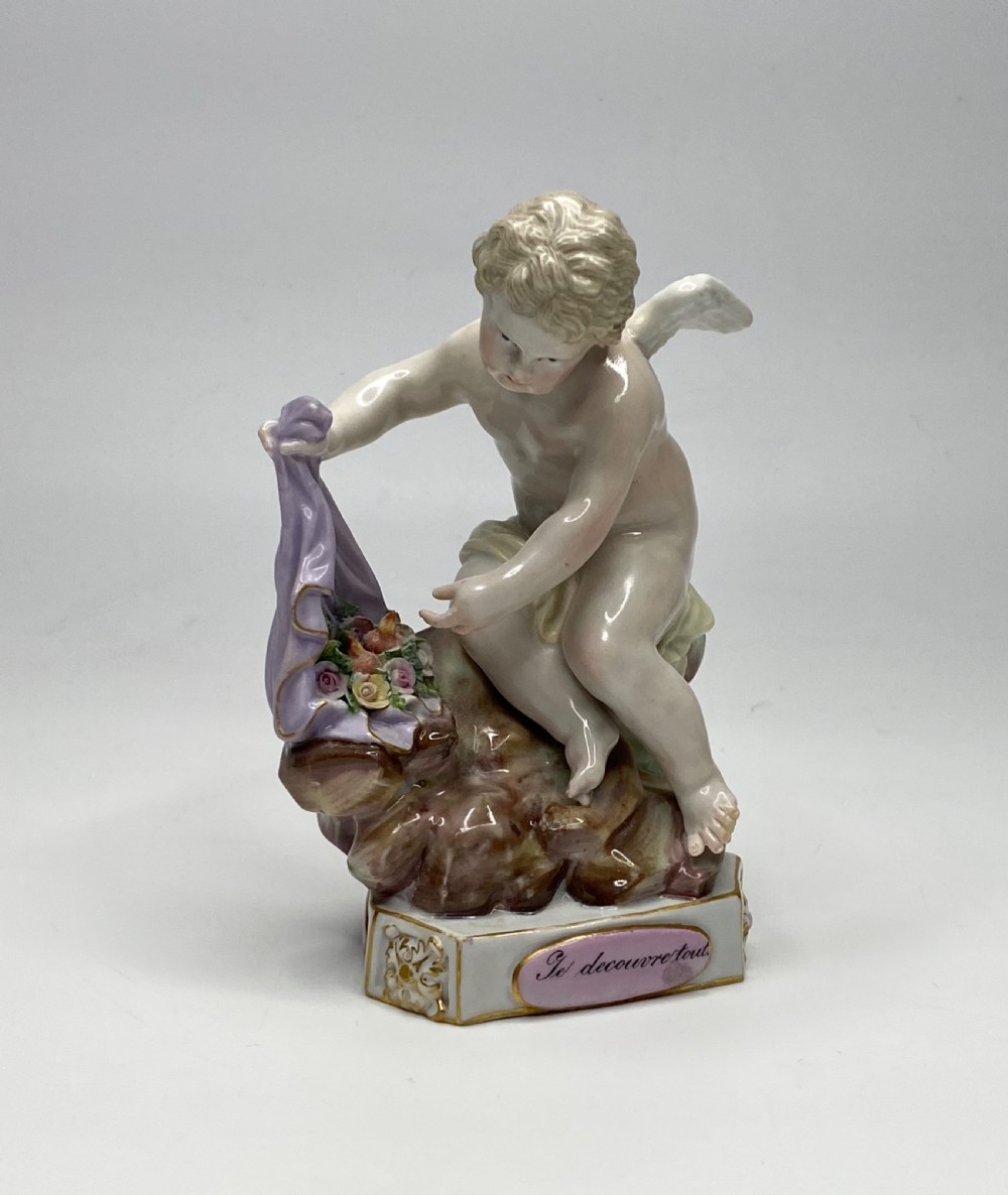 Meissen porcelain Cupid after Acier, c. 1870. View II
