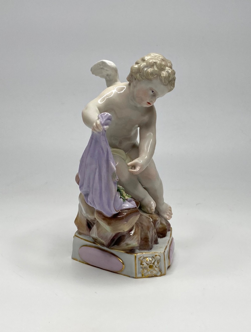 Meissen porcelain Cupid after Acier, c. 1870. View III