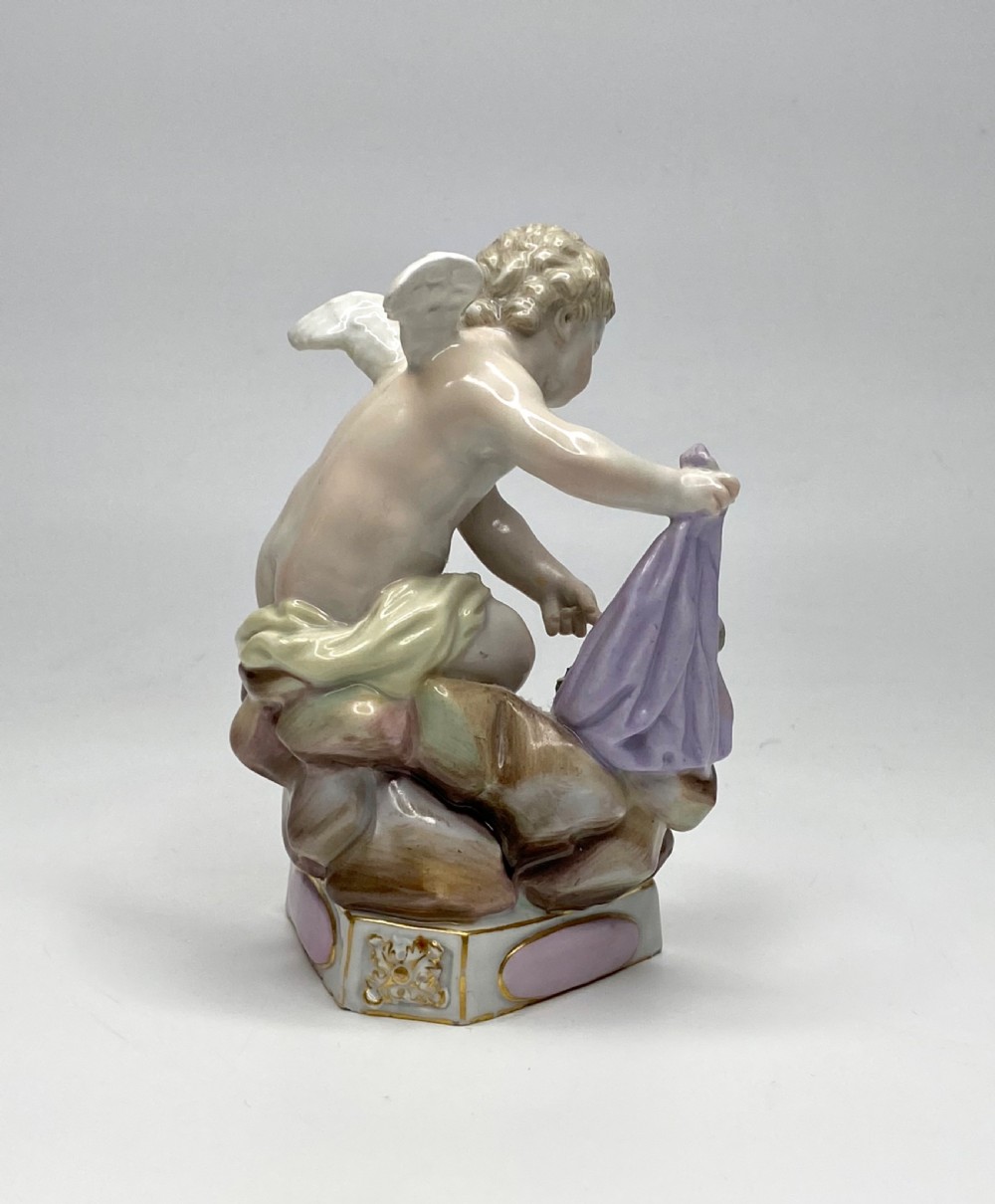 Meissen porcelain Cupid after Acier, c. 1870. View IV