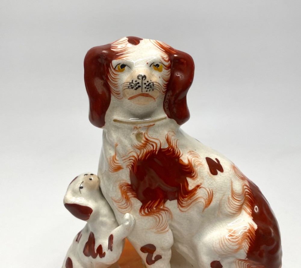 Pair Staffordshire Spaniels with puppies, c. 1850. View VII