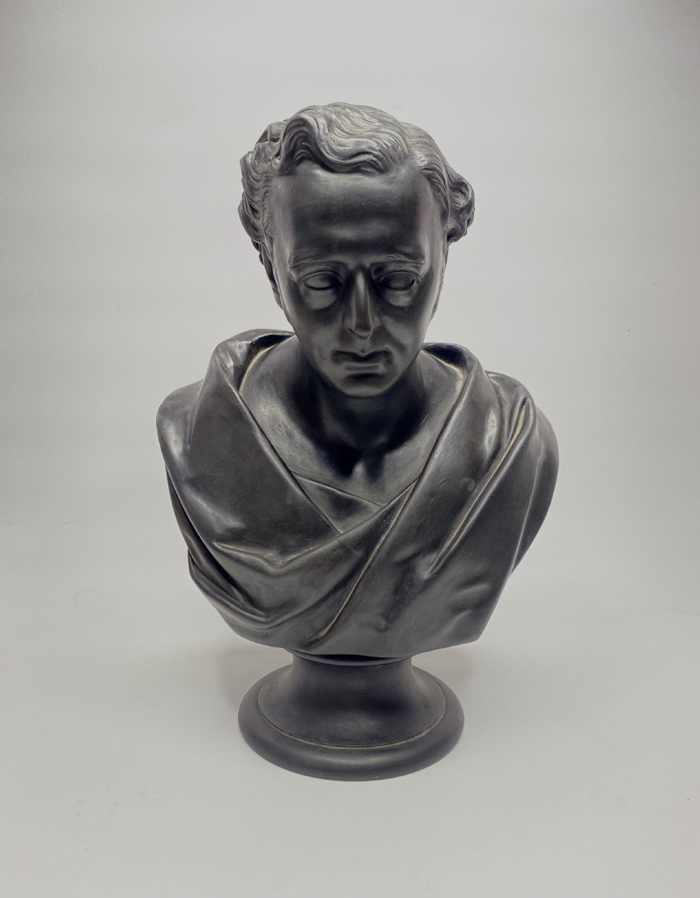 Wedgwood basalt bust, George Stephenson, d. 1872.