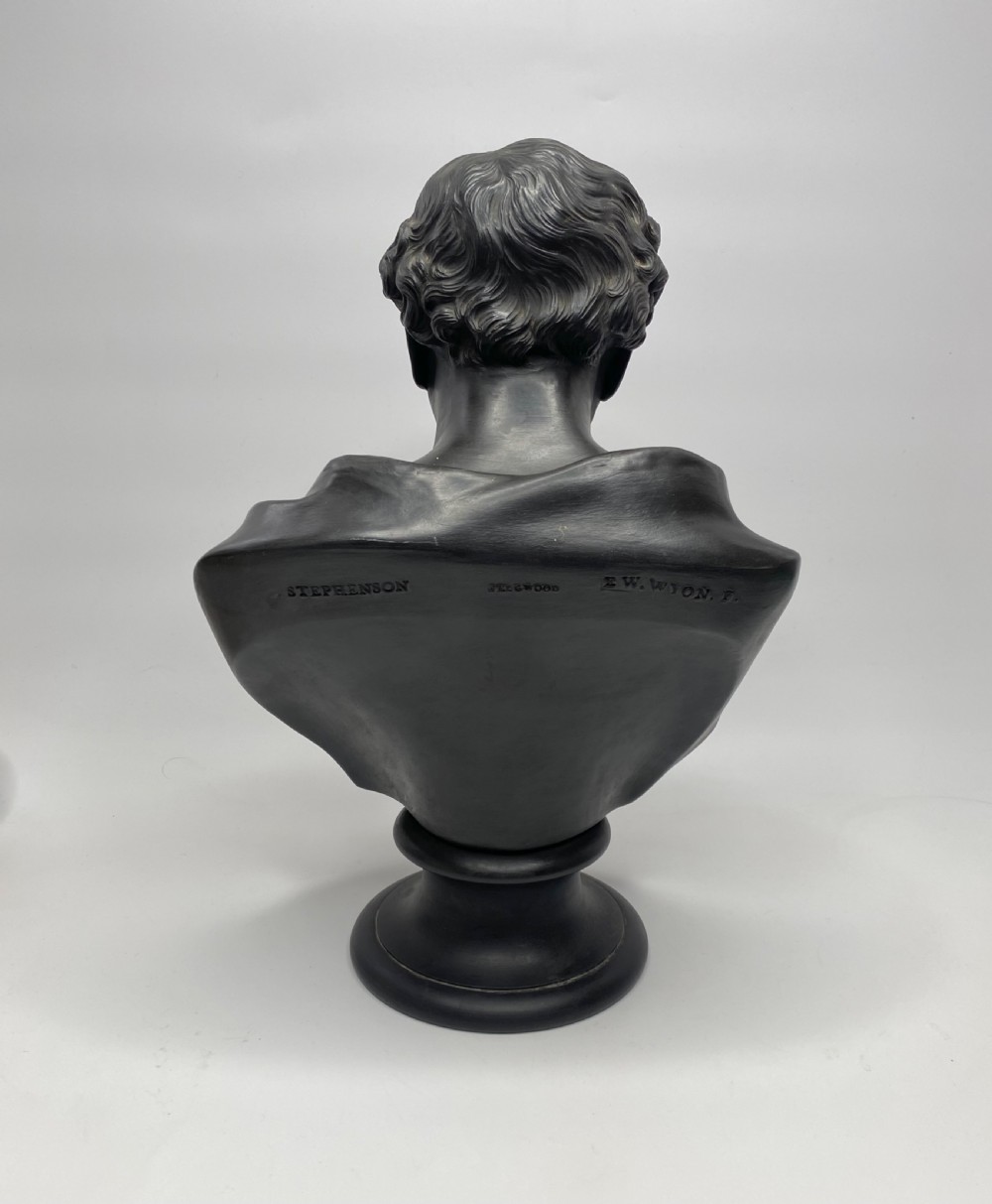 Wedgwood basalt bust, George Stephenson, d. 1872. View III