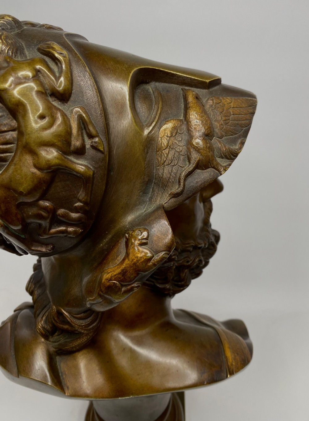 French bronze bust of Ajax, after Pierre Puget, 19th C. View VII