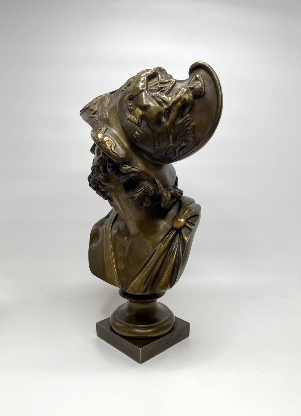 French bronze bust of Ajax, after Pierre Puget, 19th C. View X
