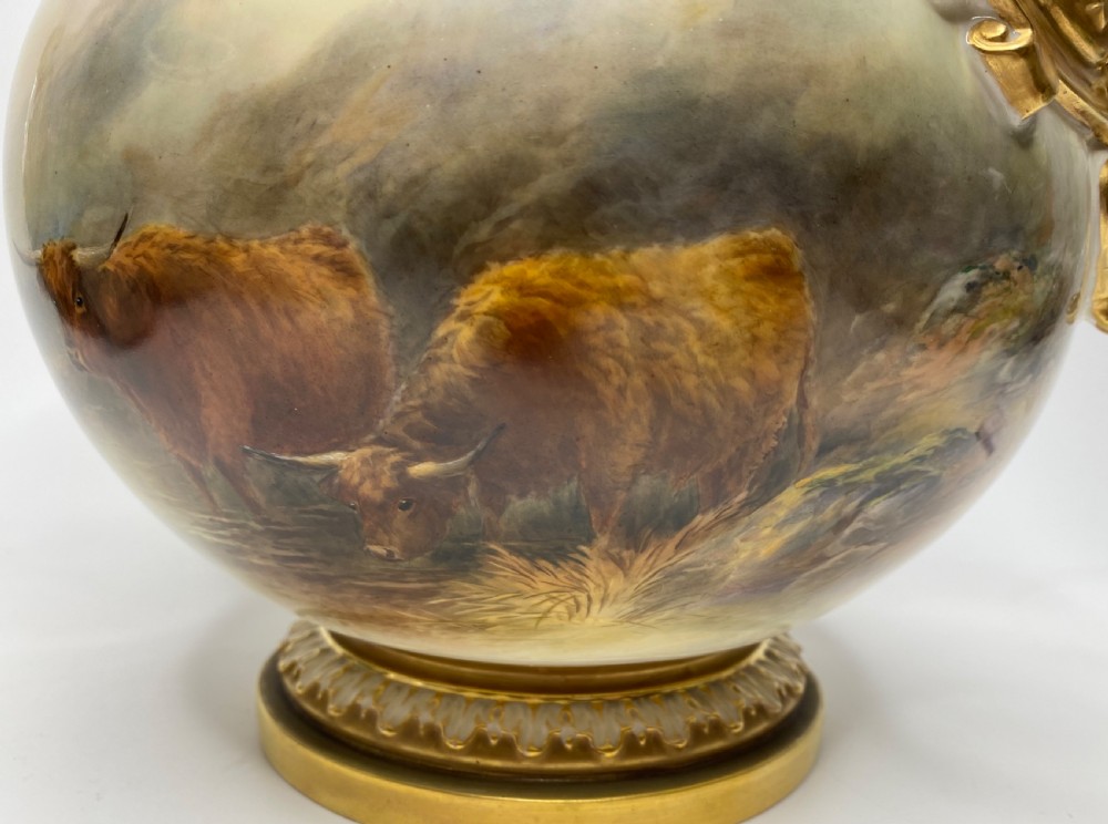 Royal Worcester bough pot, John Stinton, d. 1918. View III