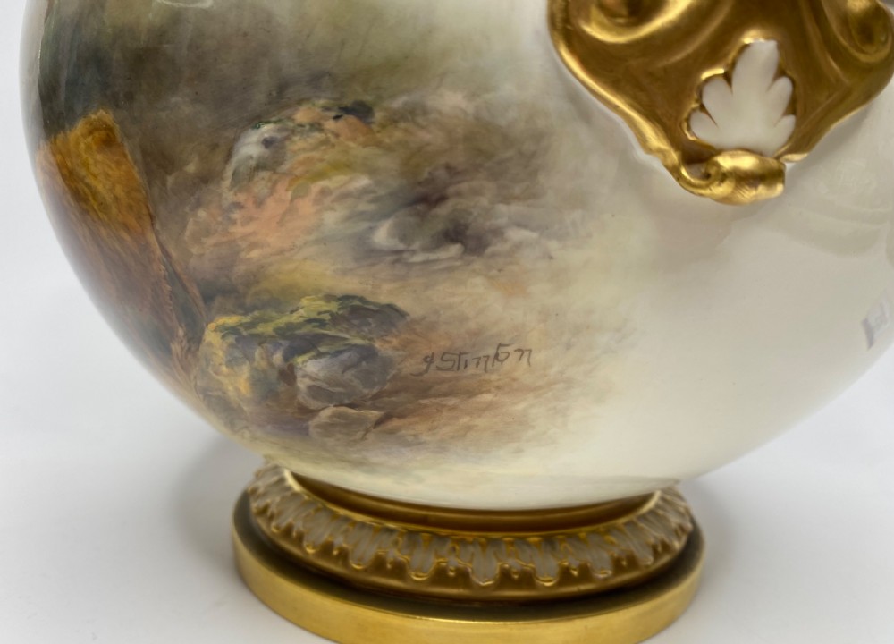 Royal Worcester bough pot, John Stinton, d. 1918. View IV