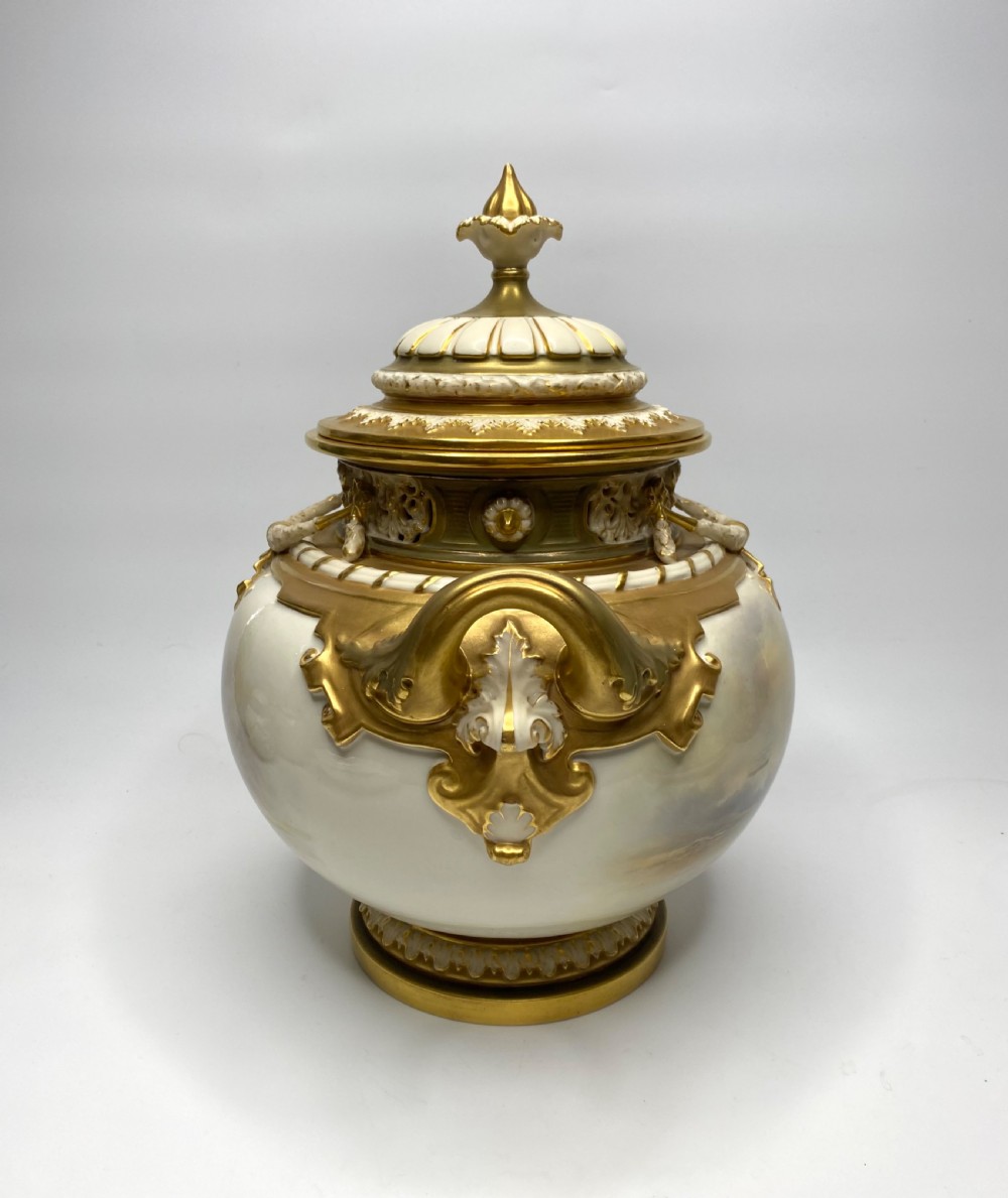Royal Worcester bough pot, John Stinton, d. 1918. View VI