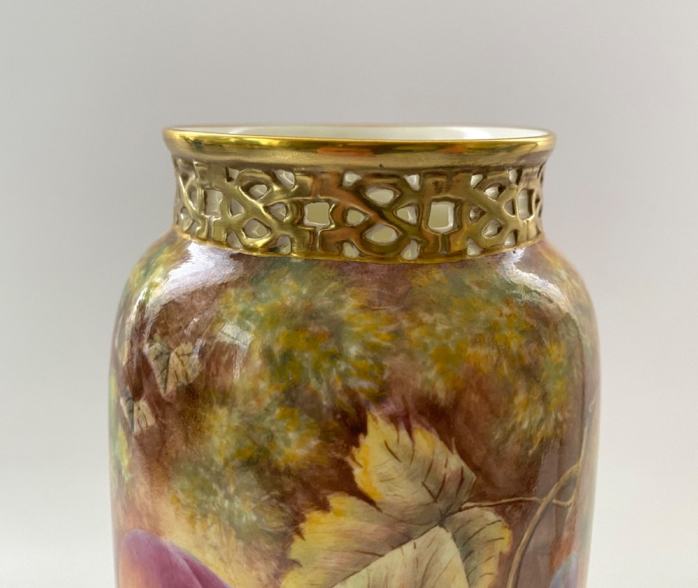 Royal Worcester Fruit vases, D.J.Scyner. View VII