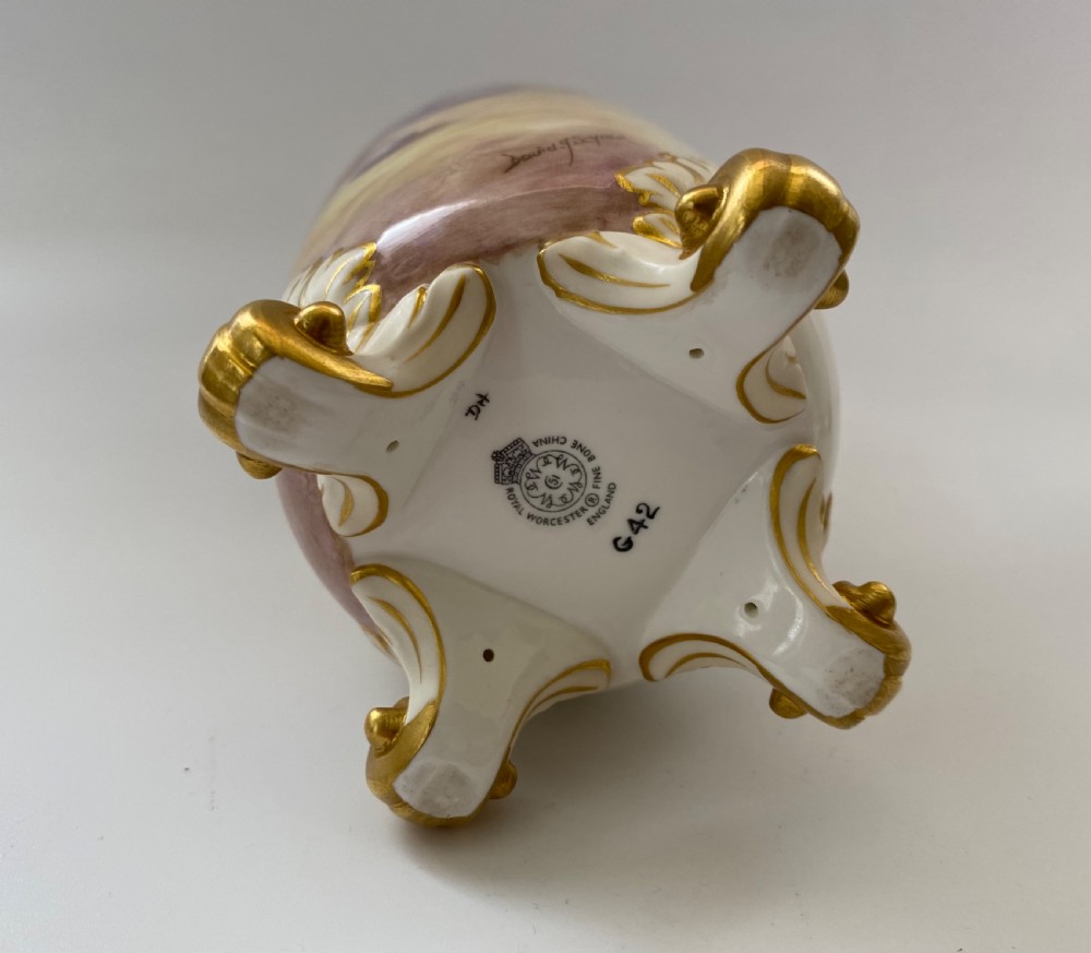 Royal Worcester Fruit vases, D.J.Scyner. View VIII