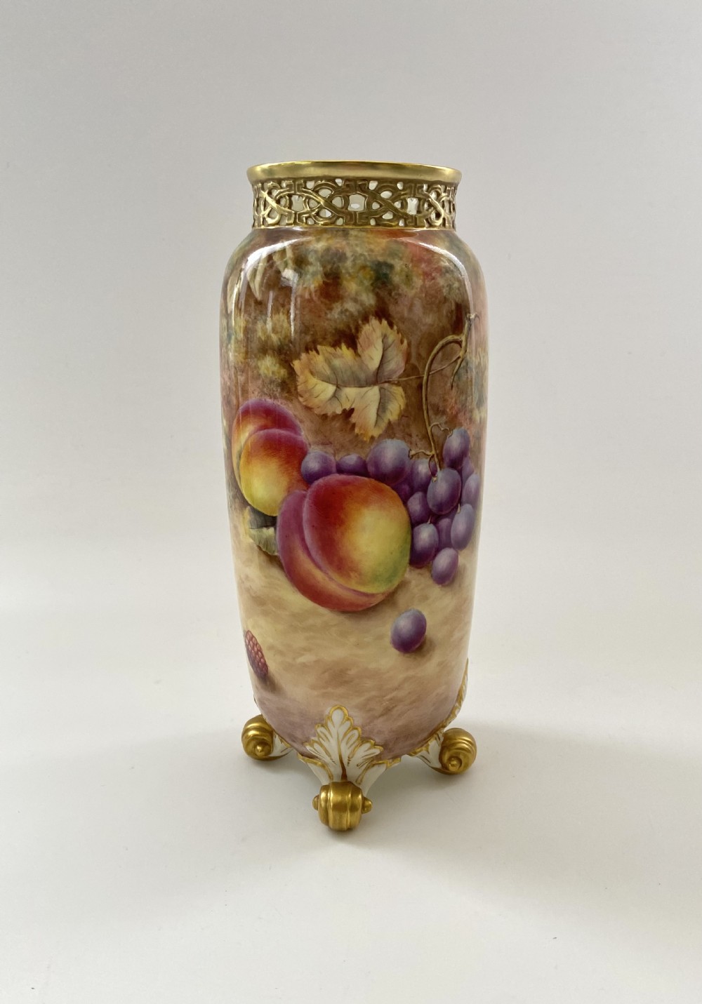 Royal Worcester Fruit vases, D.J.Scyner. View IX