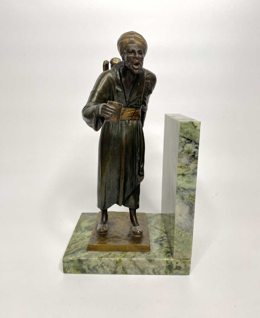 Arab street vendors, cold painted bronze figures, Bruno Zach, c. 1920. View II