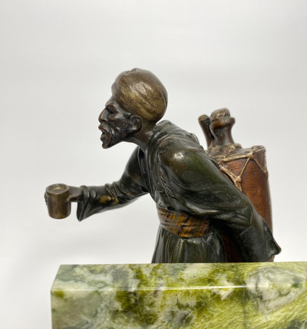 Arab street vendors, cold painted bronze figures, Bruno Zach, c. 1920. View XIII