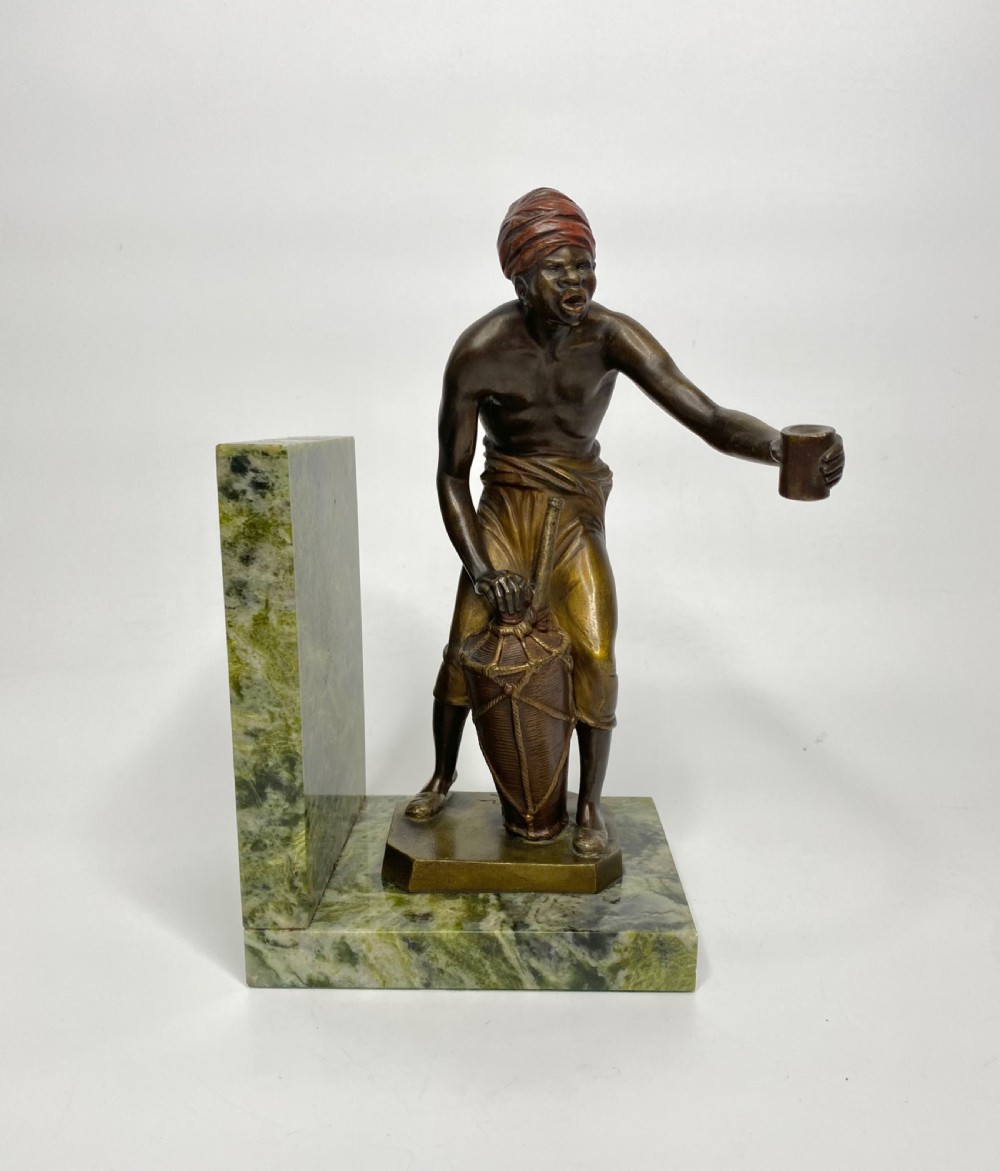 Arab street vendors, cold painted bronze figures, Bruno Zach, c. 1920. View XIV