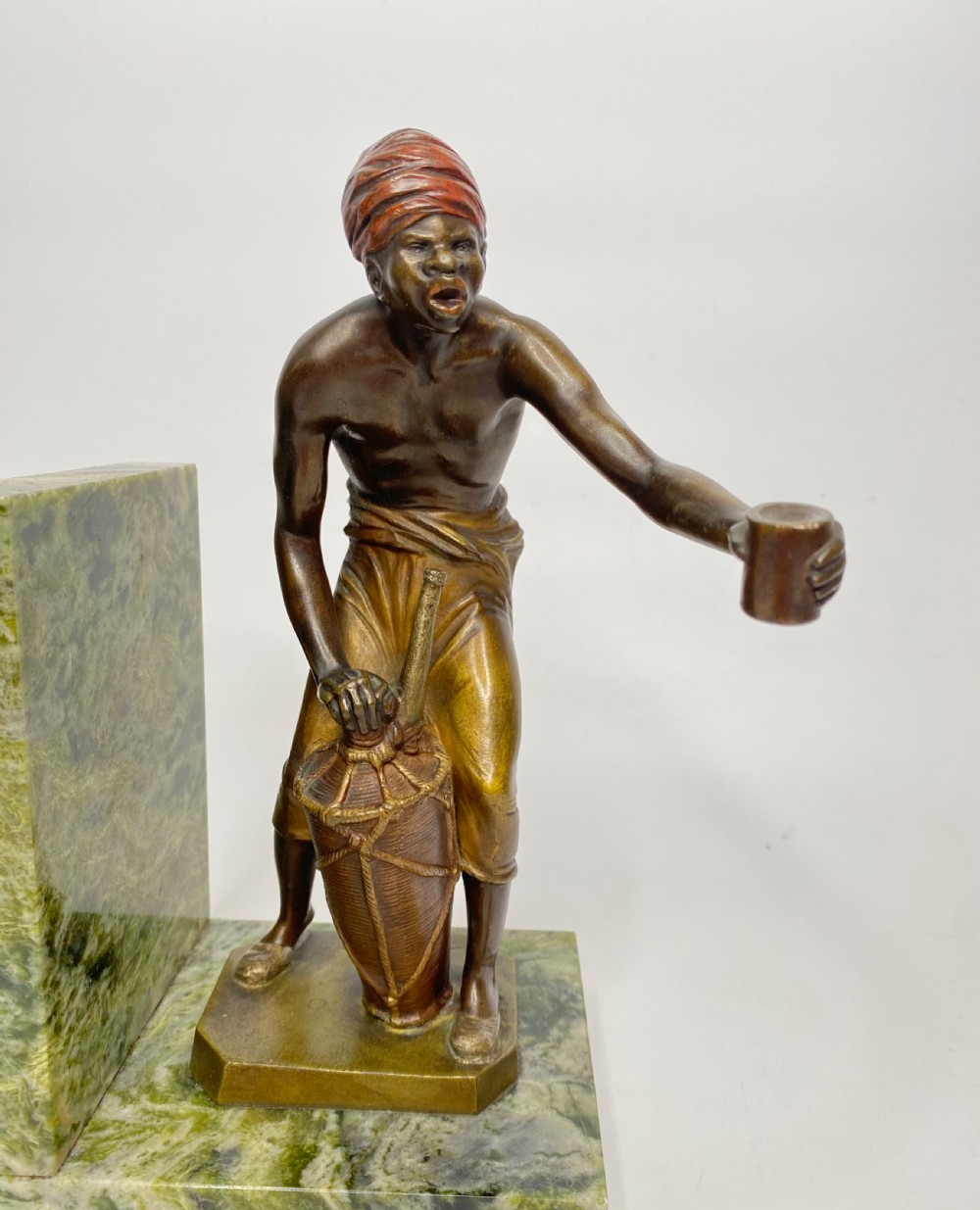 Arab street vendors, cold painted bronze figures, Bruno Zach, c. 1920. View XV