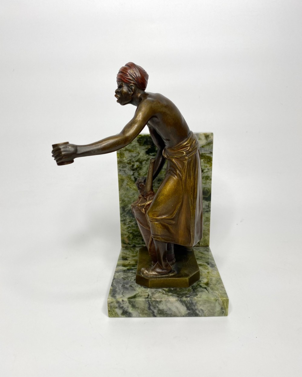 Arab street vendors, cold painted bronze figures, Bruno Zach, c. 1920. View XVI