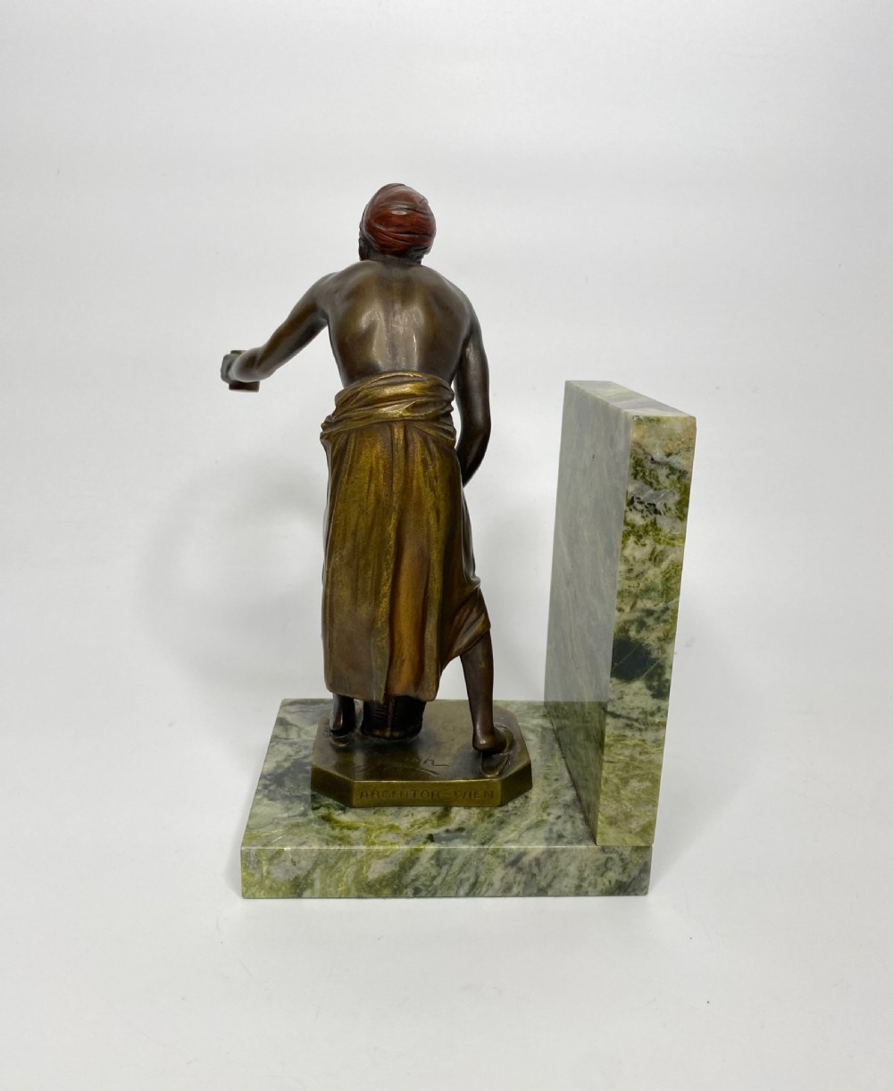 Arab street vendors, cold painted bronze figures, Bruno Zach, c. 1920. View XVII