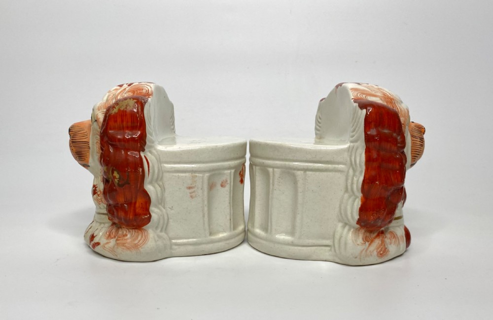Pair of Staffordshire Spaniel window rests, c. 1850. View II