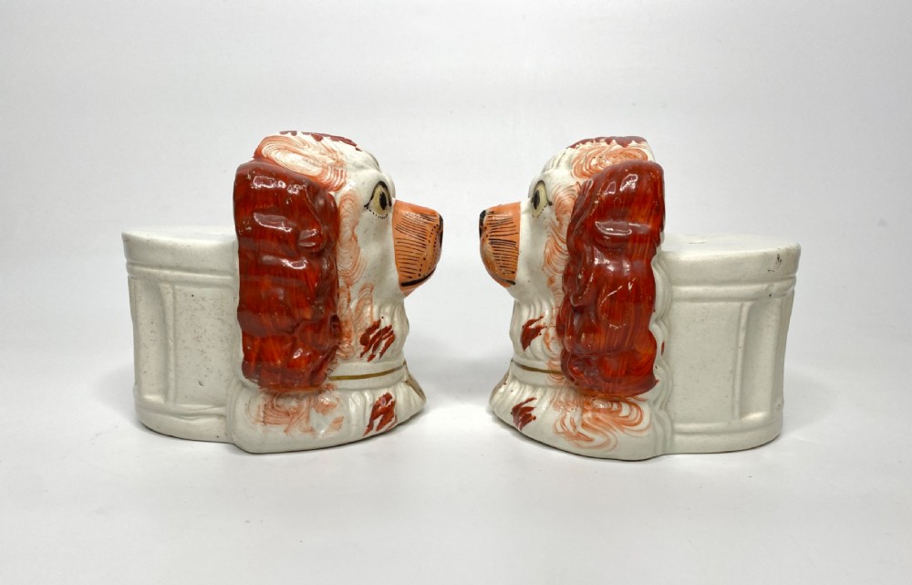 Pair of Staffordshire Spaniel window rests, c. 1850. View IV