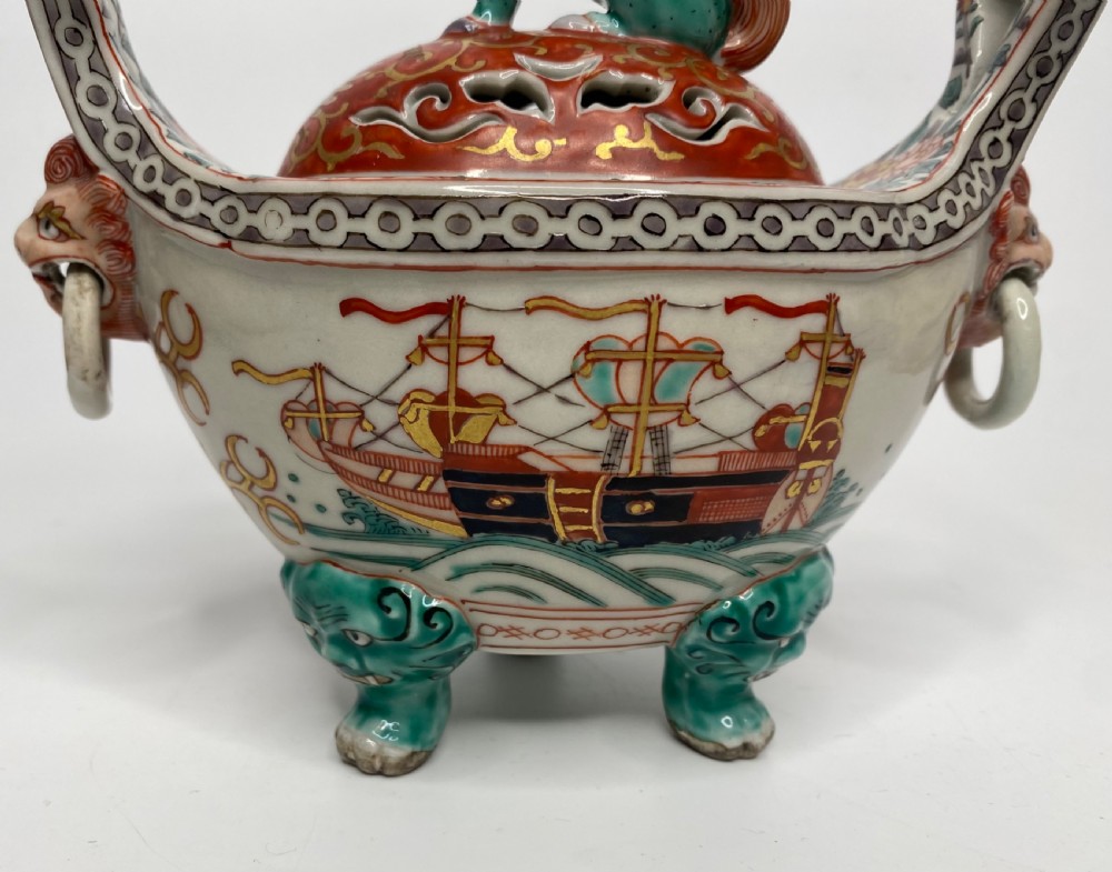 Imari ‘Black Ship’ koro & cover, Japan, Meiji Period. View II