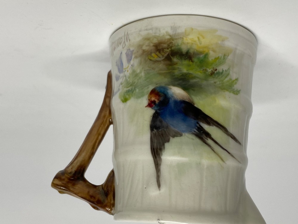 Royal Worcester jug, Swallow, Walter Powell, d.1934. View VI