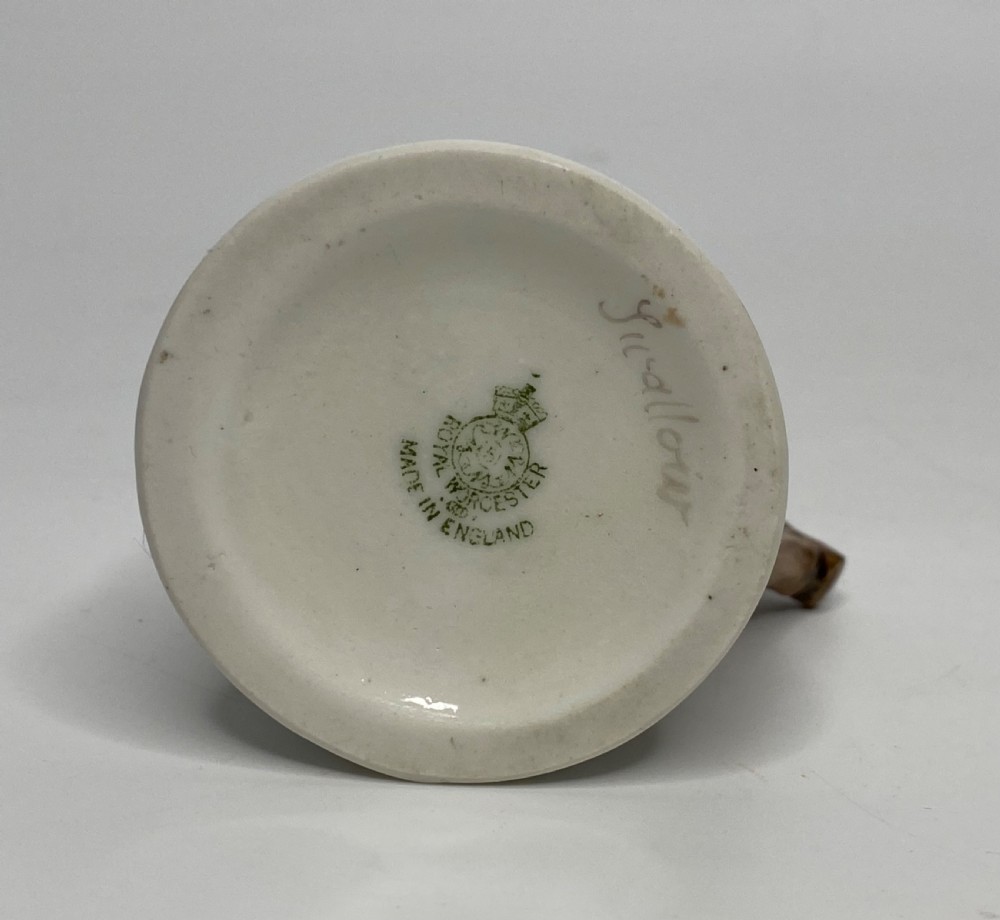 Royal Worcester jug, Swallow, Walter Powell, d.1934. View XII