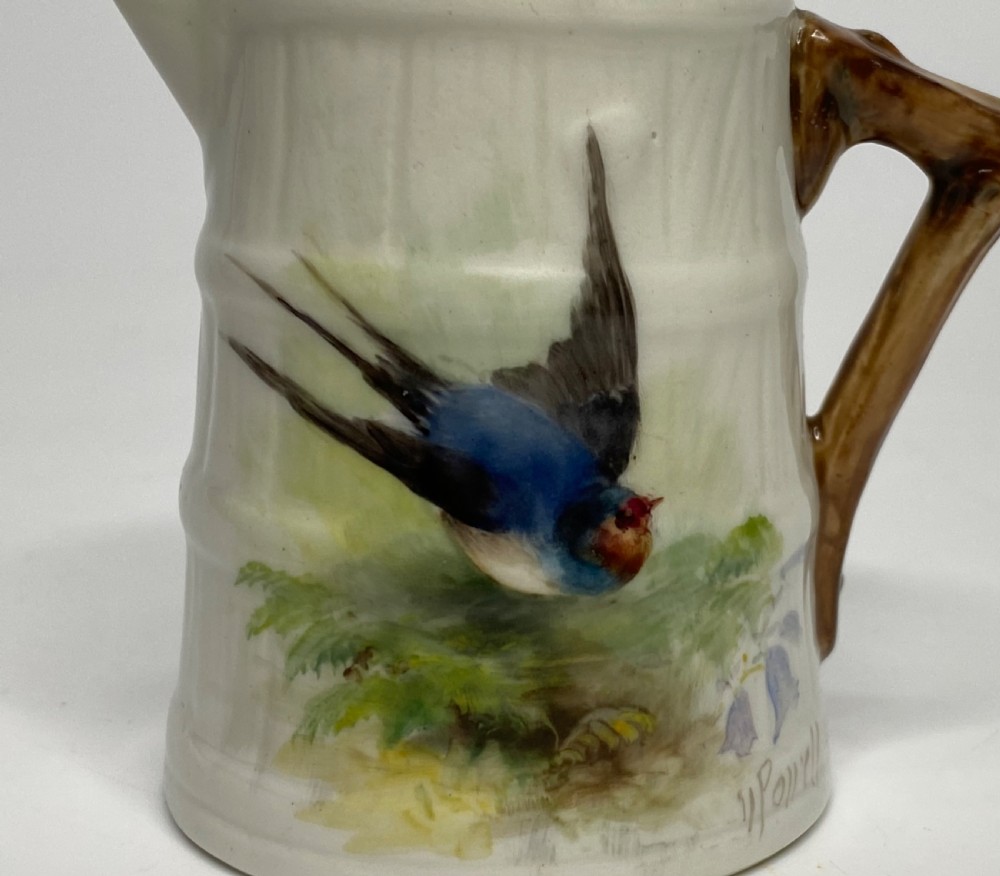 Royal Worcester jug, Swallow, Walter Powell, d.1934. View XIII