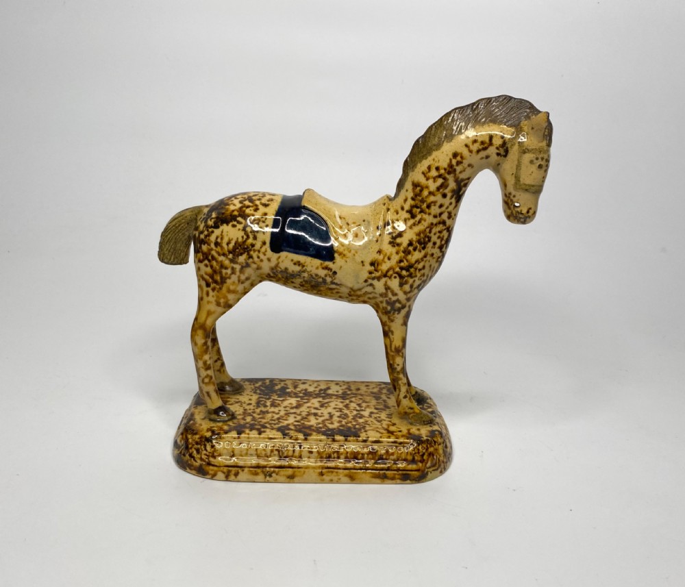 Prattware pottery racehorse, Yorkshire, c. 1820.