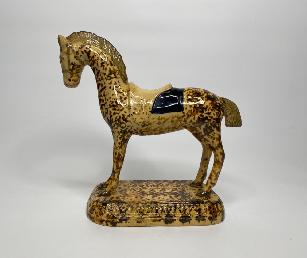 Prattware pottery racehorse, Yorkshire, c. 1820. View II