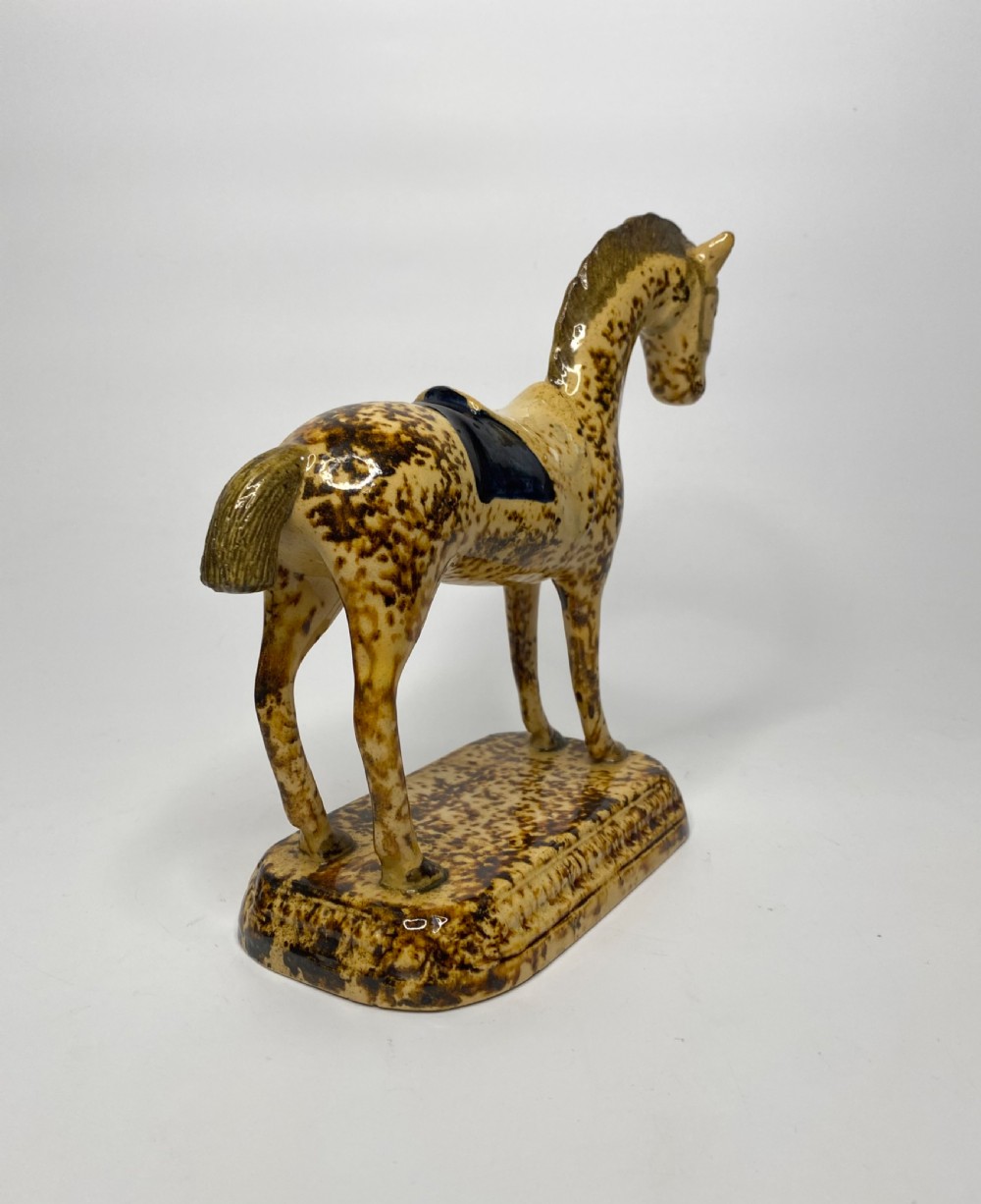 Prattware pottery racehorse, Yorkshire, c. 1820. View IV