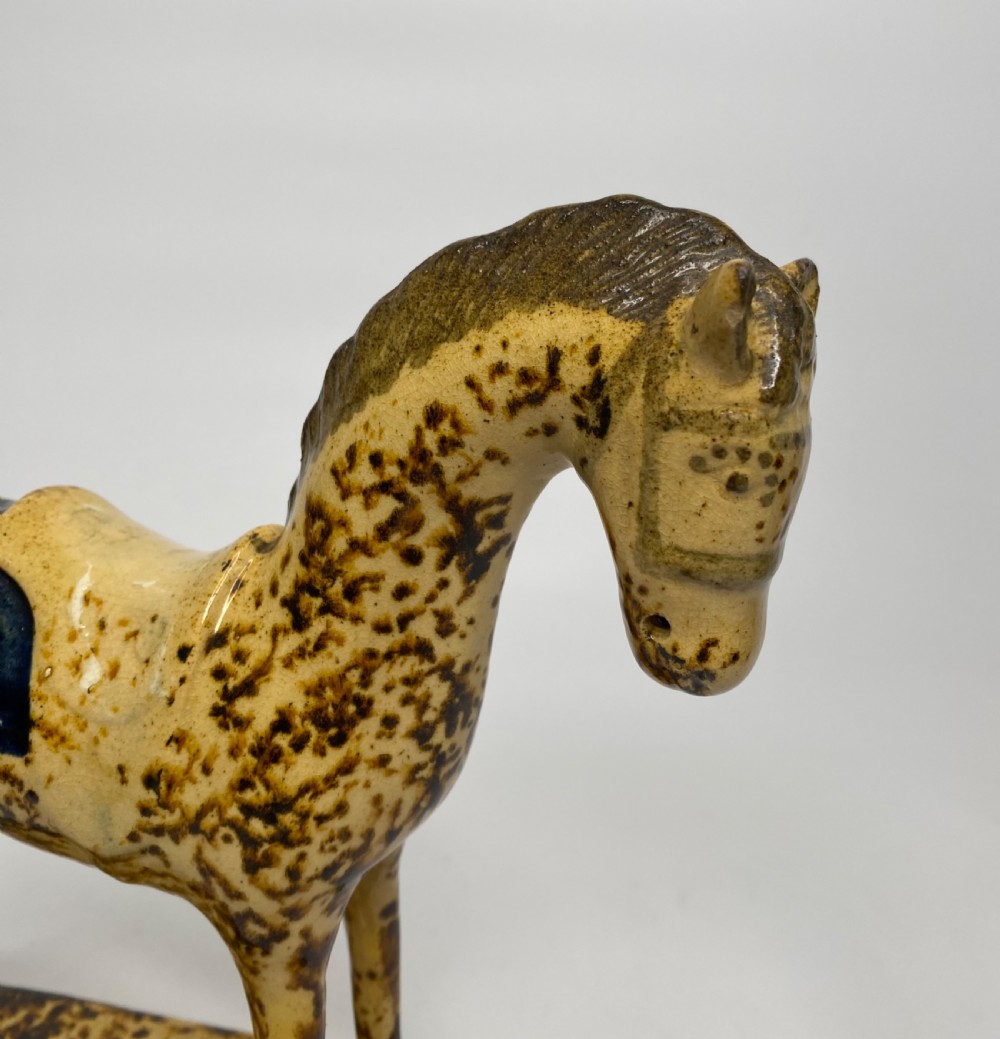 Prattware pottery racehorse, Yorkshire, c. 1820. View V