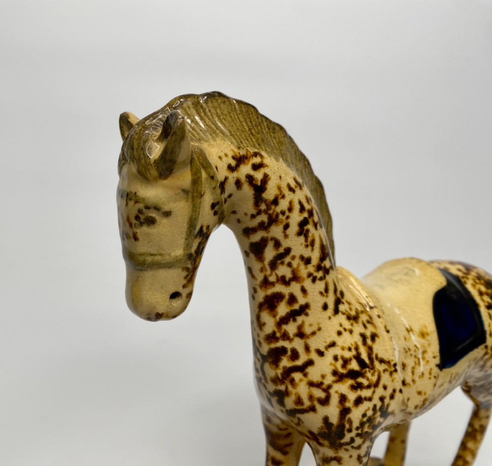 Prattware pottery racehorse, Yorkshire, c. 1820. View XII
