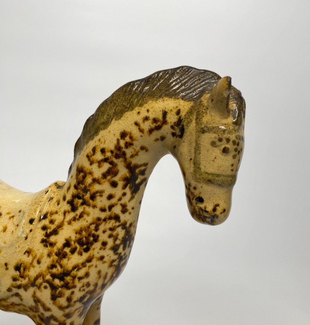 Prattware pottery racehorse, Yorkshire, c. 1820. View XIII