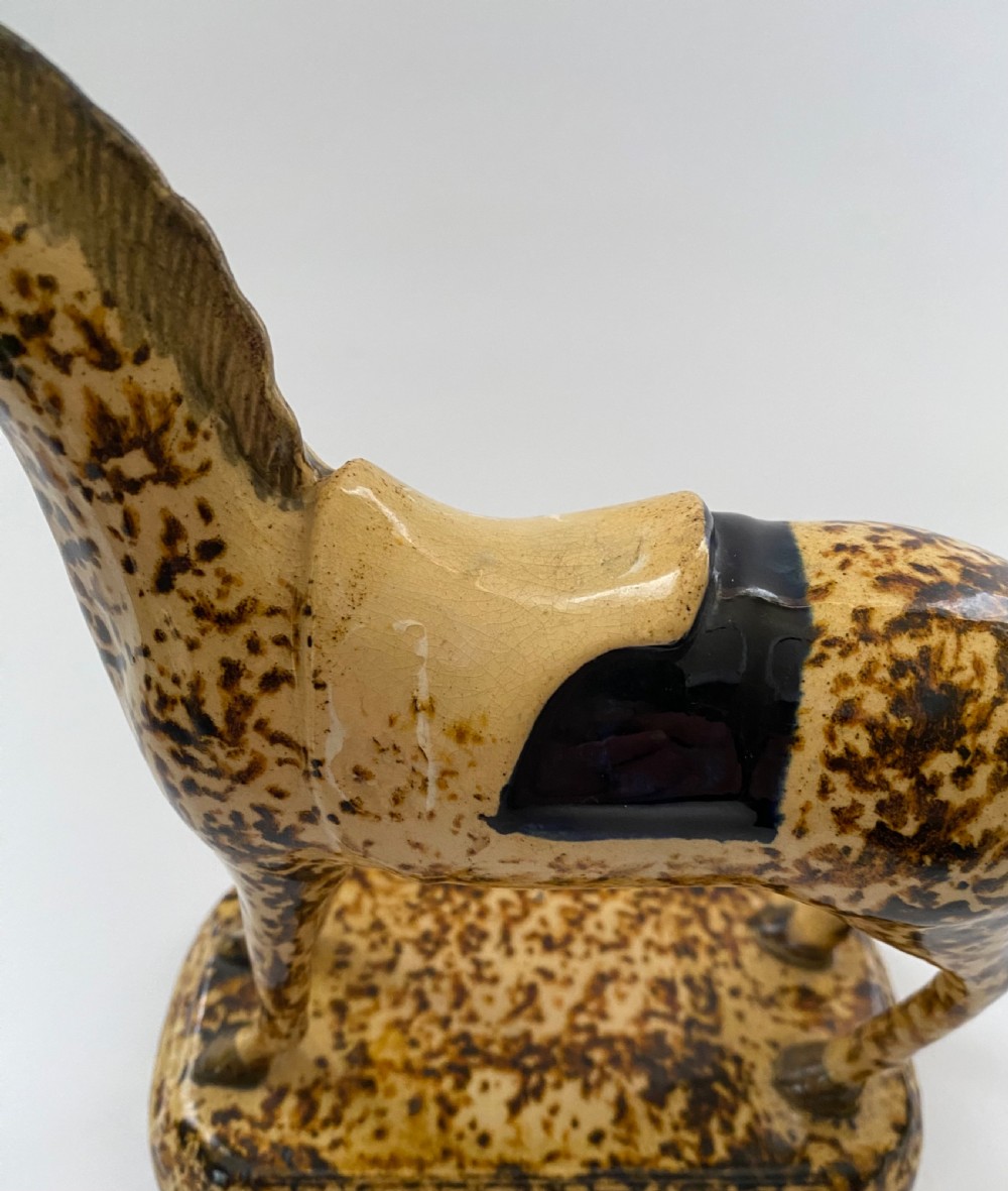 Prattware pottery racehorse, Yorkshire, c. 1820. View XIV