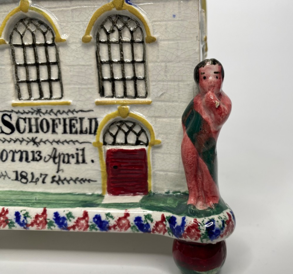 Pratt Wesleyan Chapel money box, Mexborough Pottery, dated 1847. View VII