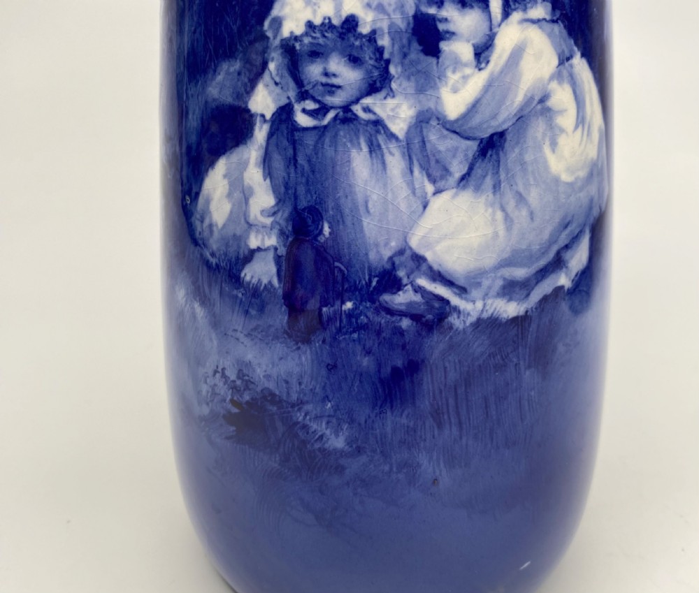Pair Royal Doulton Blue Children vases, c. 1900. View VII