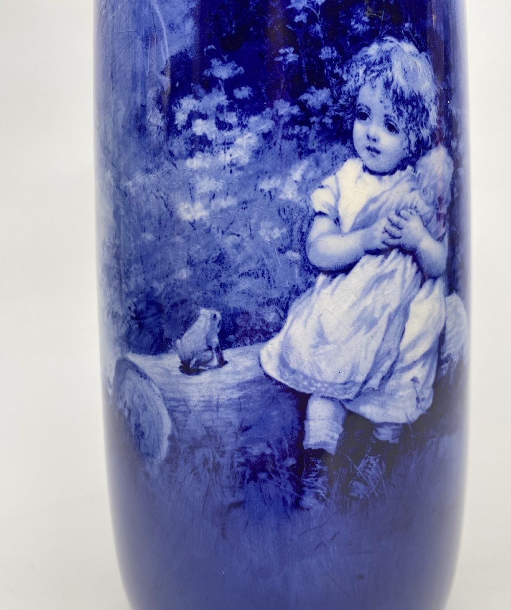 Pair Royal Doulton Blue Children vases, c. 1900. View XII