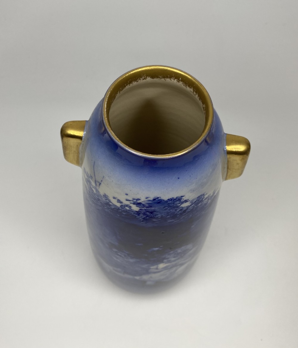 Pair Royal Doulton Blue Children vases, c. 1900. View XIII