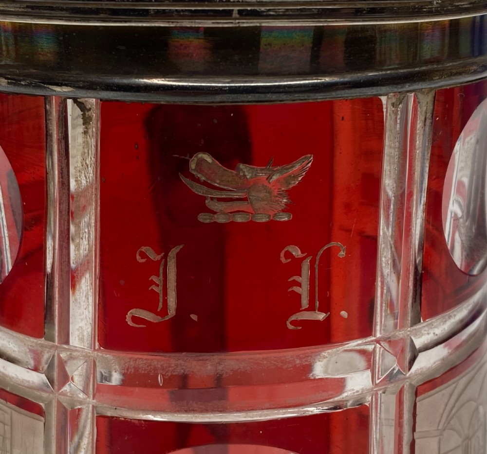 Bohemian Spa glass silver mounted tankard, d. 1860. View XIV