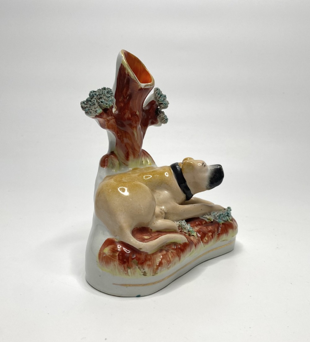 Staffordshire pottery Mastiff spill vase, c. 1855. View IV