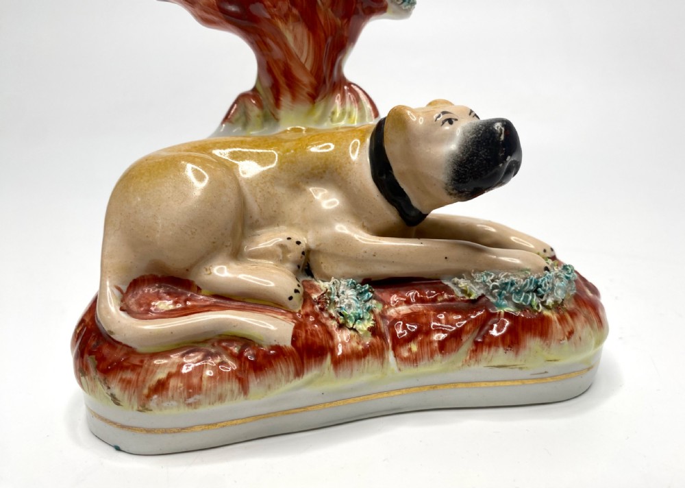 Staffordshire pottery Mastiff spill vase, c. 1855. View V