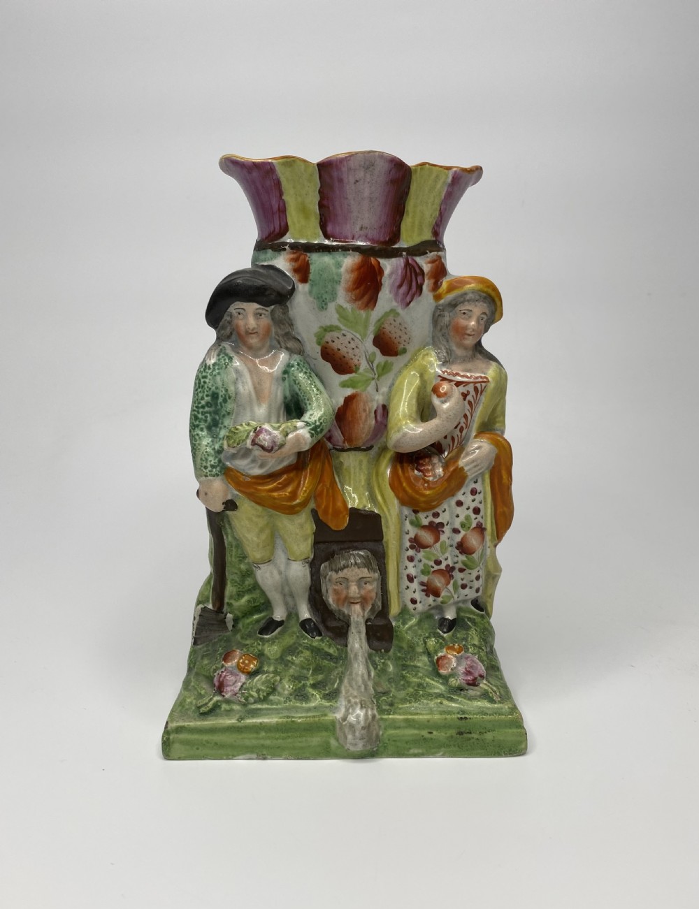 Obadiah Sherratt pottery Gardeners spill vase, c. 1830.